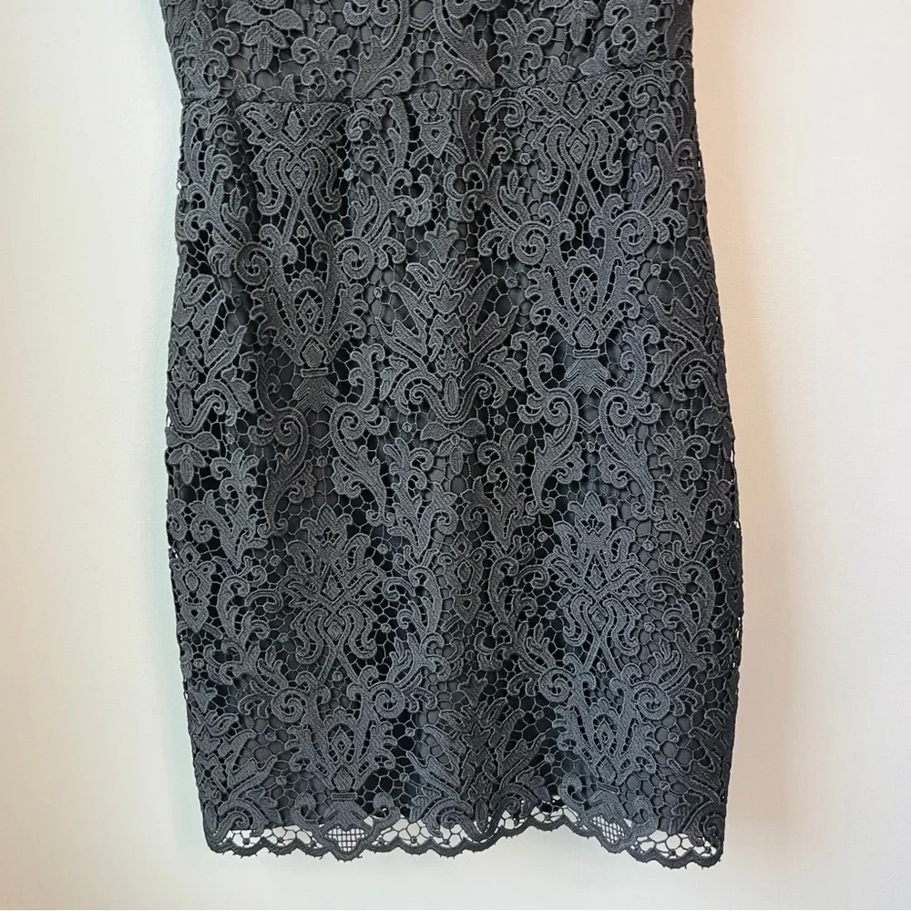 Kate Spade Tapestry Lace Black Ruffle Collar Short Sleeve Dress